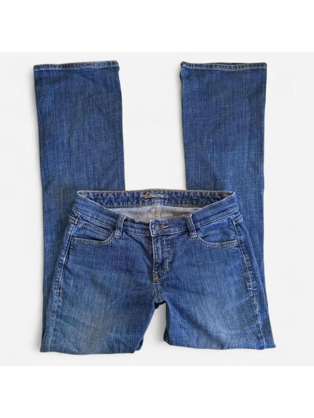 Y2K Old Navy Flare Jeans Size 2P Petite Medium Wash Low Rise Indie Boho Festival